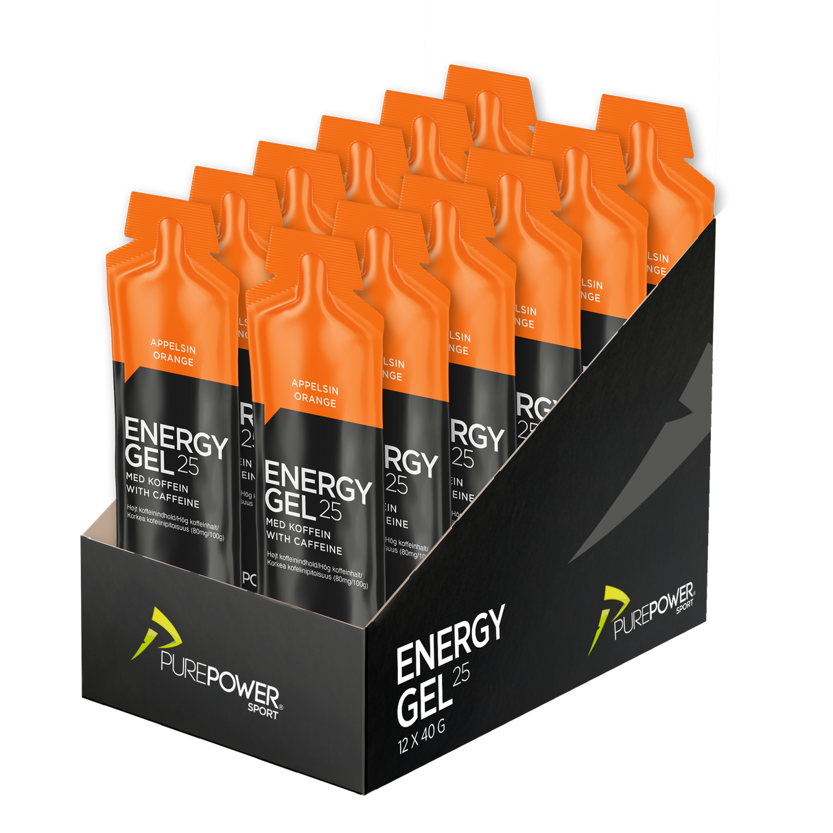 Energy Gel Koffein Appelsin 12 x 40 g
