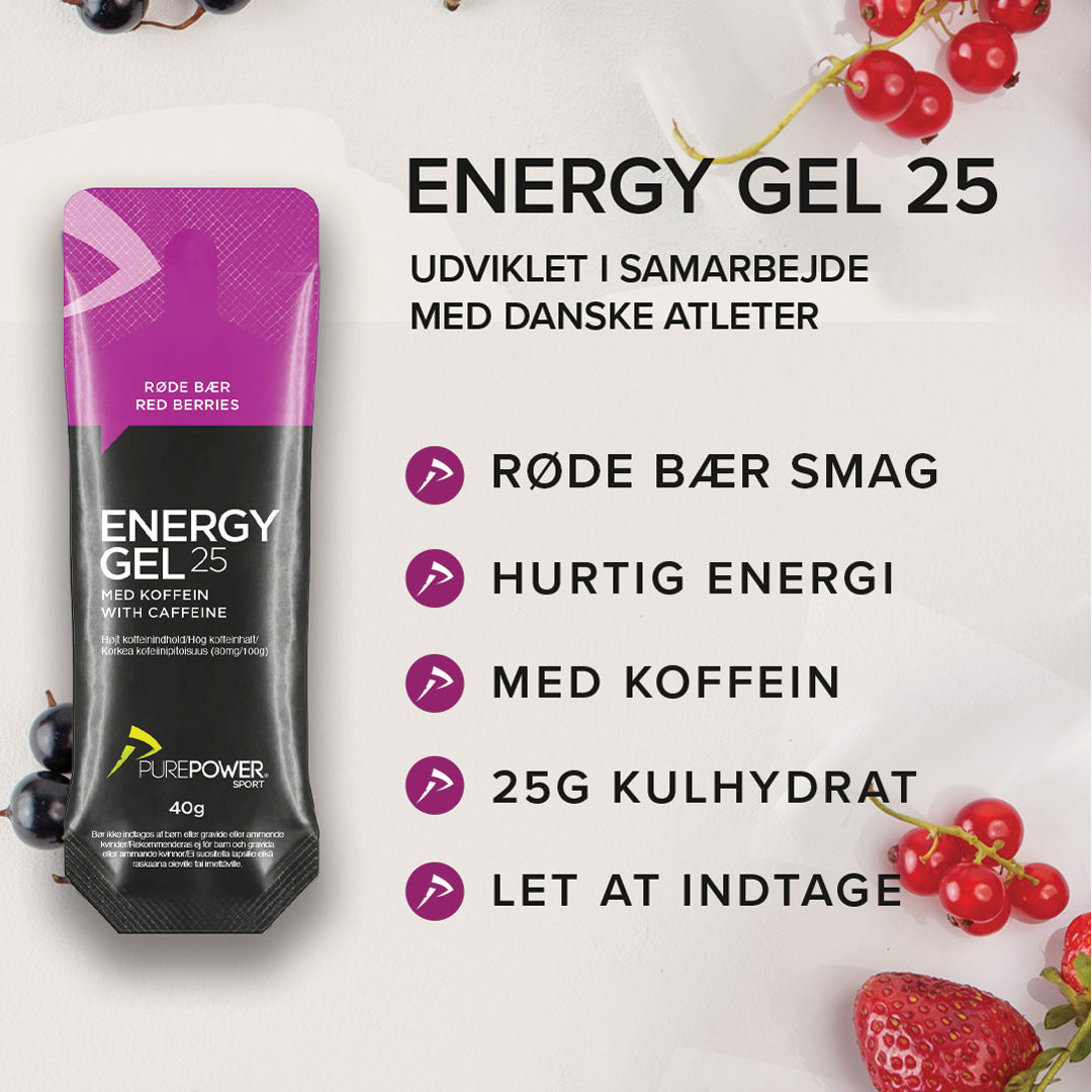 Energy Gel Koffein Røde Bær 40 g