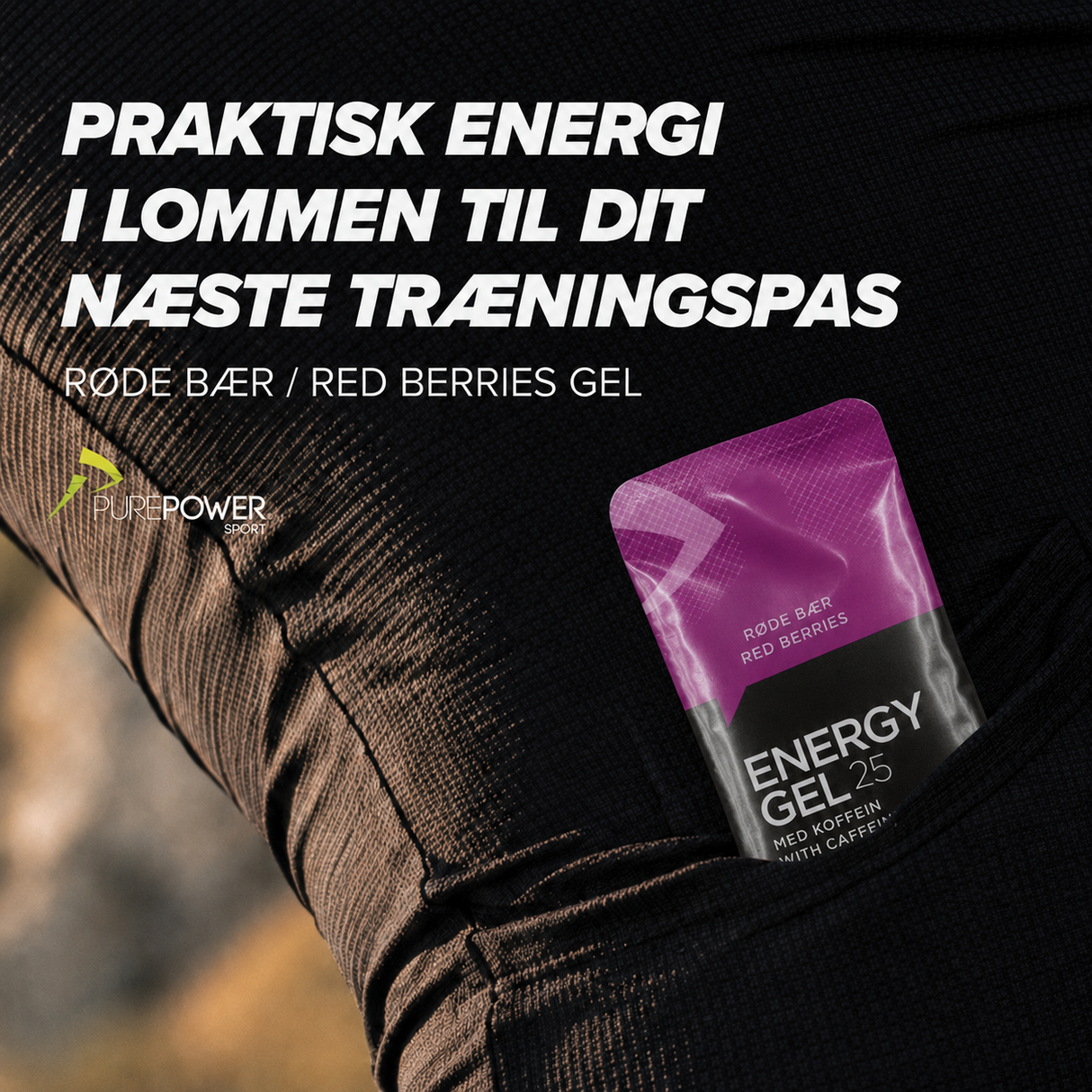 Energy Gel Koffein Røde Bær 40 g