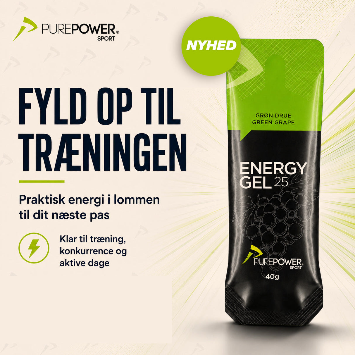 Energy Gel Grøn Drue 40 g