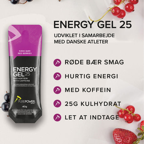 Energy Gel Koffein Røde Bær 40 g
