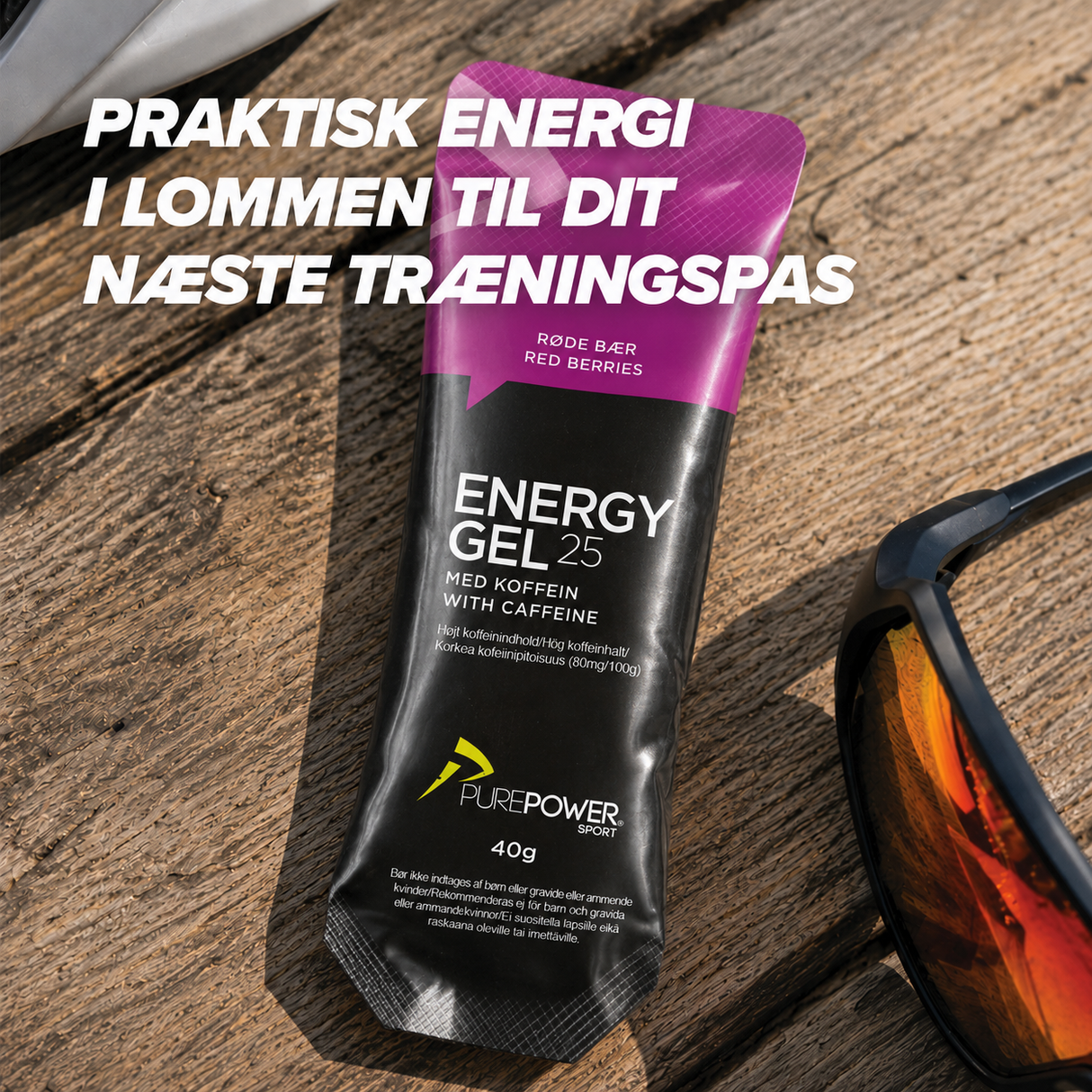 Energy Gel Koffein Røde Bær 40 g
