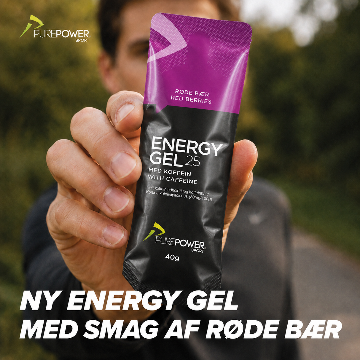 Energy Gel Koffein Røde Bær 40 g