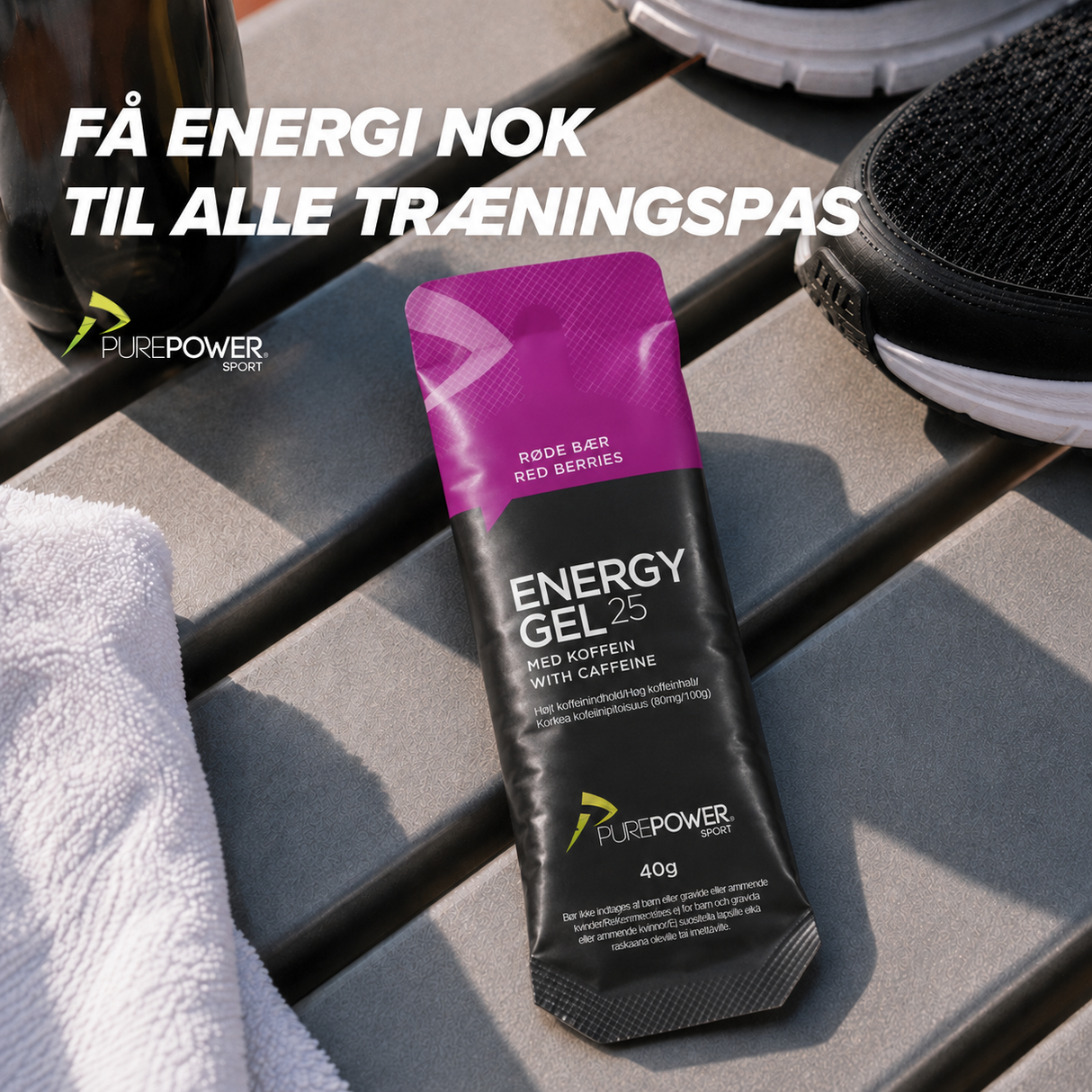 Energy Gel Koffein Røde Bær 40 g