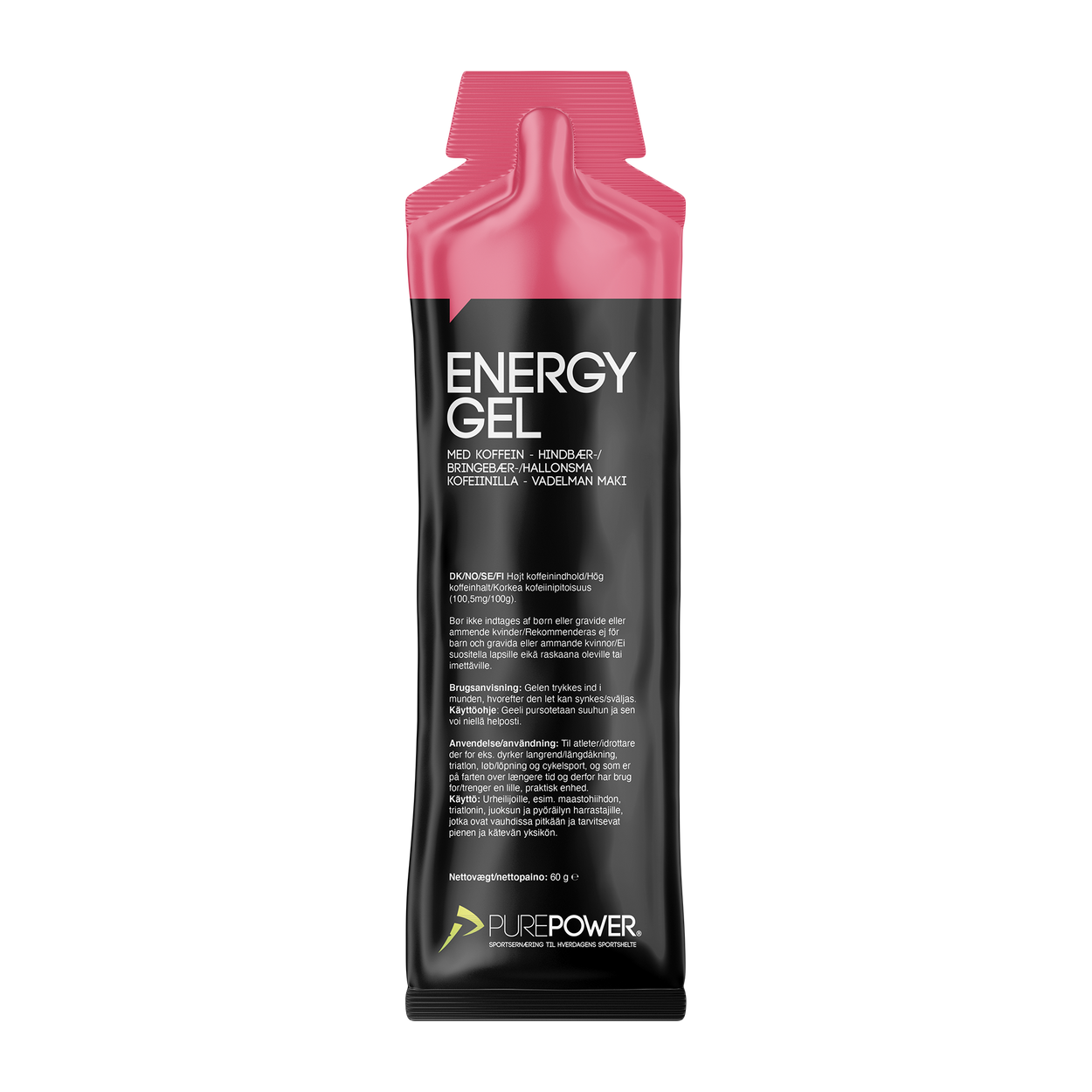 Energy Gel Koffein Hindbær 60 g